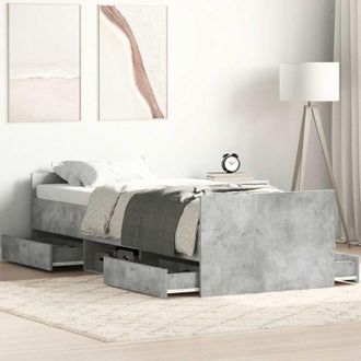 vidaXL Vidaxl - Estructura De Cama Con Cabecero Piecero Gris Hormig&oacute;n 75x190 Cm
