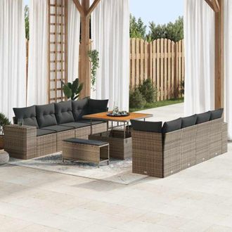 vidaXL Vidaxl - Conjunto De Sof&aacute; De Jard&iacute;n 11 Pcs Gris 100 X 100 X 71 Cm