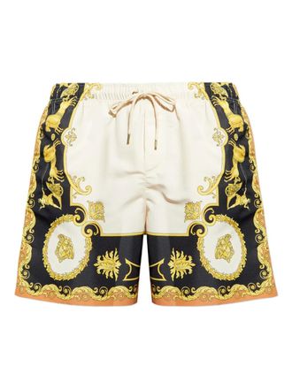 Versace Baroque-print swim shorts - men - Polyester - 4 - Neutrals