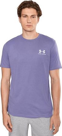 Under Armour Sportstyle Left Chest Short Sleeve Mens Clothing Purple Luxe/White : 2XL, Cotton/Polyester