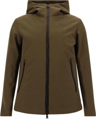 Woolrich Capuchon Zachte Jas- Monochroom Patroon - Heren - Zomerjassen - Bruin - M - Polyester - Jassen