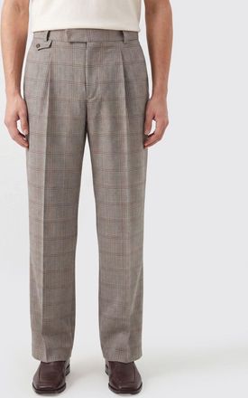 Dr&ocirc;le de Monsieur Dr&ocirc;le de Monsieur Pantaloni check sartoriali a gamba larga in misto cotone