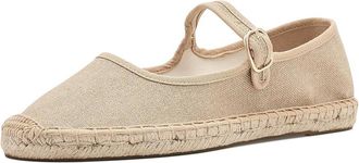 Soludos Mary Jane Espadrille Womens Flat Shoes Safari Brown : EU 42 (US Womens 11-11.5) B - Medium, Cotton