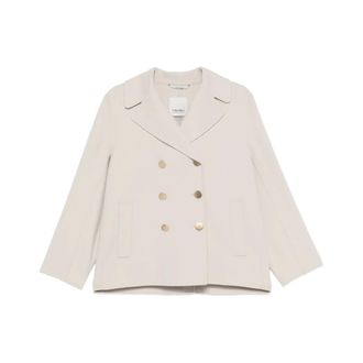 Max Mara Jassen, Dames, Beige, 2Xs, Leer, Margot Double-breasted Jacket