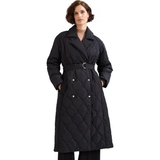 Phase Eight Sukie Maxi Puffer Coat in Black at Nordstrom, Size 12