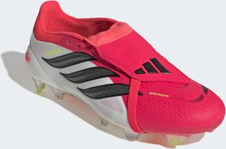 adidas Fussballschuh ADIDAS PERFORMANCE PREDATOR PRO FOLD-OVER TONGUE FIRM GROUND, Gr. 42,5, lucid rot, core schwarz, ftwr wei&szlig;, Synthetik, Textil, Schuhe Fu