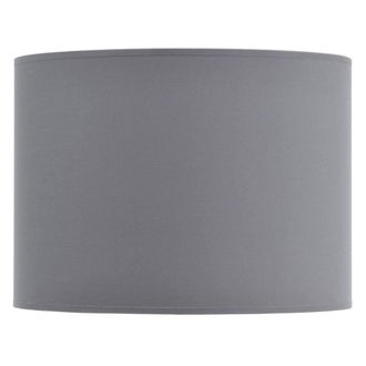 The Libra Company Lined Drum Lampshade - Fabric/Polyester/Cotton Frame - L41xW41xH30 cm in Grey