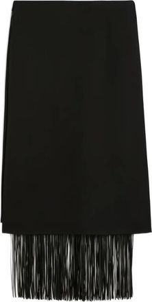 Sportmax Hiberis fringed midi skirt - Black
