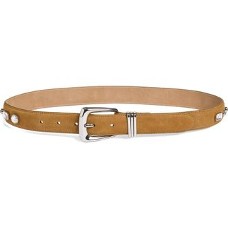 Veronica Beard Crystal Arch Suede Belt in Acorn at Nordstrom, Size X-Small