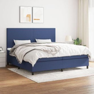 vidaXL Vidaxl - Cama Box Spring Con Colch&oacute;n Tela Azul 200x200 Cm