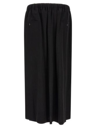 Yohji Yamamoto Asymmetric Wool-Blend Trousers - Black