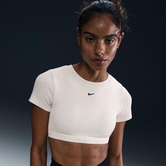 Nike Sportswear Classic Womens Light-Support Baby Tee Bra in White | HF5417-133