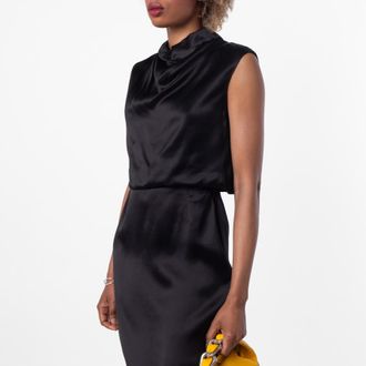 Saint Laurent Satin Halter Tank Top, Brand Size 38 (US Size 6)