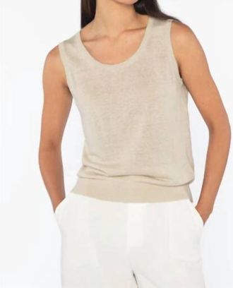 Kinross Cashmere Scoop-Neck Tank Top In Oat