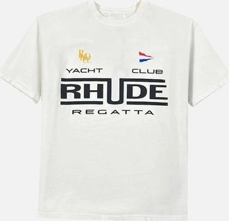 Rhude Mens Regatta Club Tee White - Size: 44