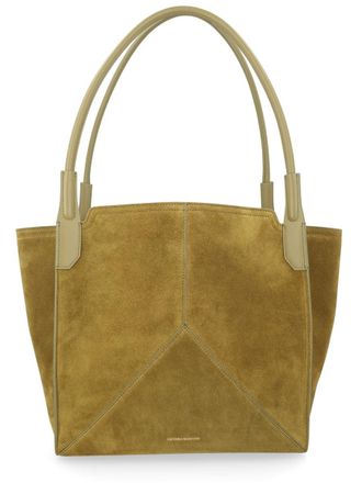 Victoria Beckham Suede Victoria Geometric Panel Shoulder Bag