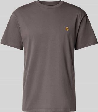 Carhartt Work in Progress T-Shirt mit Label-Stitching Modell CHASE in Mittelgrau, Größe XXL