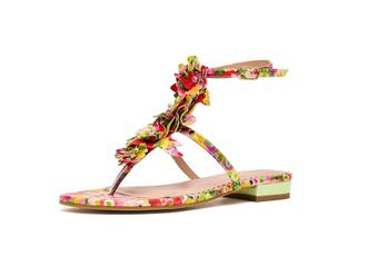 Blue by Betsey Johnson Kenedy Womens Sandals Green Floral : 9.5 M, Synthetic