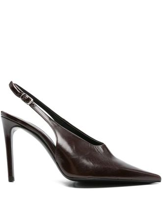 Guglielmo Rotta Brown Calfskin Slingbacks