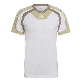 adidas Mens adidas Round Neck Pullover Colorblock Short Sleeve White T-Shirt HP1884