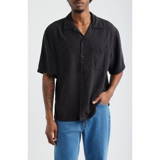 Vans Van Doren Check Button-Up Camp Shirt in Black at Nordstrom, Size Xx-Large