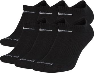 Nike Mens 6 Pack Dri-FIT Plus No Show Socks - Black/White Size XL