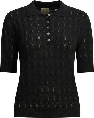 Rakk&igrave; California Knit Polo - Dames - Ronde hals truien - Zwart - M - Katoen - Truien & Vesten