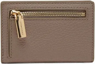 Coccinelle Grained Cowhide Card Case - Taupe