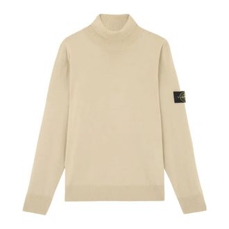 Stone Island Turtleneck Trui - Heren - Coltruien - Beige - M - Wol - Truien & Vesten