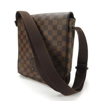 Louis Vuitton Pre-owned Cross Body Bags, male, Brown, Size: ONE SIZE Pre-owned Brooklyn PM Damier Ebene Shoulder Bag