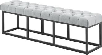Clp Clp - Taburete Pie De Cama Amun Tela & Negro Gris 150 Cm