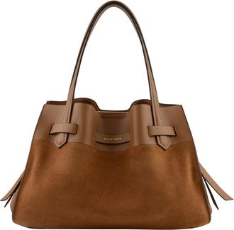 Pourchet Blossom Daim - Dames - Schoudertassen - Bruin - ONE Size - Leer - Tassen