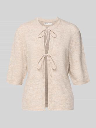 Only Regular Fit Cardigan mit Schn&uuml;rungen Modell SIMONI in Offwhite, Gr&ouml;&szlig;e XL
