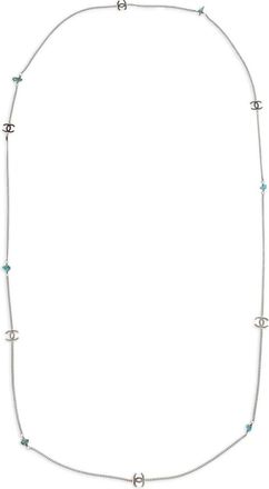 Chanel Collana a catena con placca logo 1997 - Argento