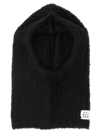 Maison Margiela MM340359BM Boucl&eacute; Wool Blend Balaclava - Black
