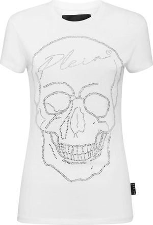 Philipp Plein T-shirt Pure with Crystals - Dames - T-shirts - Wit - L - Katoen - Tops