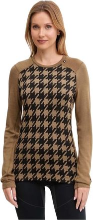 Helly Hansen Lifa Merino Midweight Graphic Crew - Dames - Sportshirts - Groen - XS - Wol - Fitness