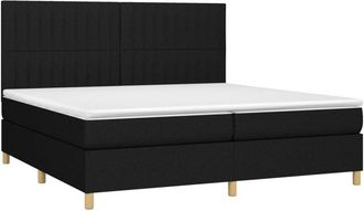 vidaXL Vidaxl - Cama Box Spring Colch&oacute;n Y Luces Led Tela Negro 200x200 Cm