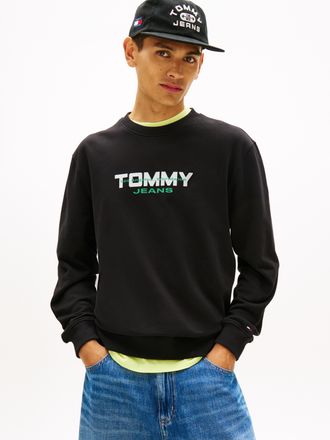 Tommy Jeans Sweatshirt TOMMY JEANS TJM REGULAR CREW NECK, Herren, Gr. XXL, schwarz, Sweatware, Obermaterial: 100% Baumwolle, unifarben, regular fit normal, Rundha