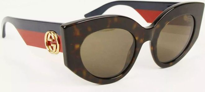 Havana Oversized Cat Eye Acetate Sylvie Web Sunglasses