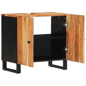 Berkfield Home Sink Cabinet 62x33x58 cm Solid Wood Acacia & Engineered Wood in Brown | Size: 62 x 33 x 58 cm