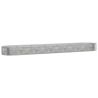 Berkfield Home Garden Raised Bed Powder-coated Steel 507x100x36 cm Silver | Size: 507 x 100 x 36 cm
