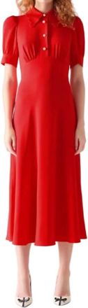 L.k. Bennett Emma Scallop Collar Tea Dress In Salsa Red