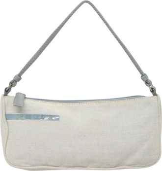 Prada Sports Blue Canvas Clutch Bag (Pre-Owned)