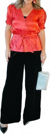 Sugarlips Anastasia Peplum Blouse In Pink Organza