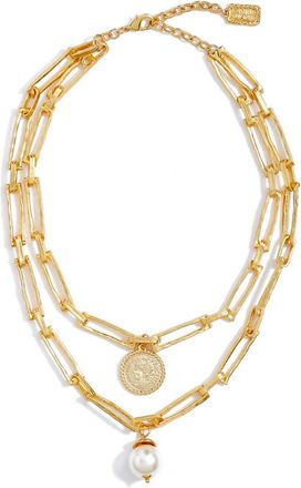 Karine Sultan Layered Pendant Necklace in Gold at Nordstrom