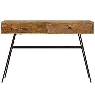 Berkfield Home Table Writing Desk with Drawers Solid Mango Wood 110x50x76 cm in Brown | Size: 110 x 50 x 76 cm