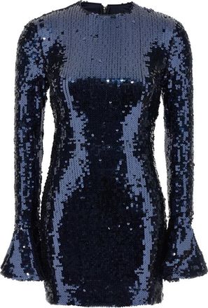 Rotate Mini Pailletten Jurk - Dames - Feestkleedjes - Blauw - XS - Pailletten - Kleedjes