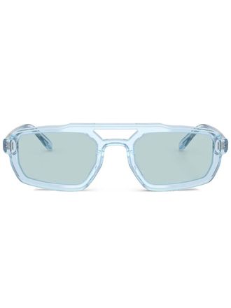 Emporio Armani transparent rectangle sunglasses - Blue