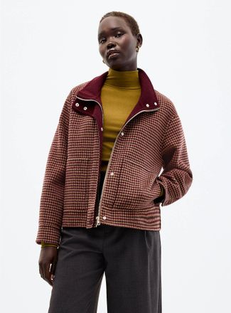 Contemporaine Womens Cropped felted reprocessed wool coat